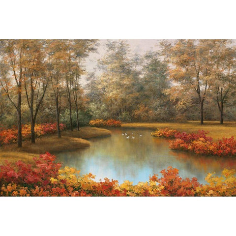 Beauty of Autumn Gold Ornate Wood Framed Art Print with Double Matting by Romanello, Diane