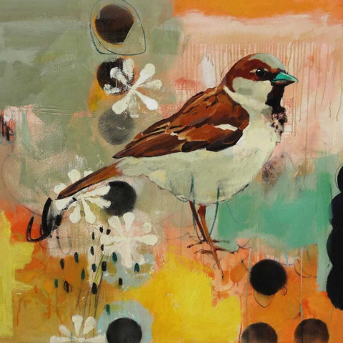 Listening to Secrets White Modern Wood Framed Art Print with Double Matting by Rasmusson, Jennifer