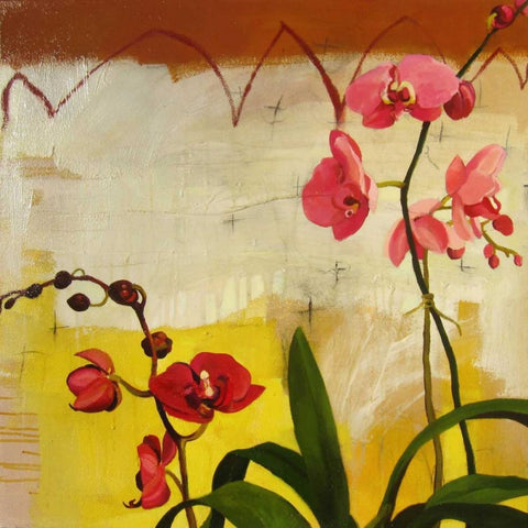 Pantomime White Modern Wood Framed Art Print with Double Matting by Rasmusson, Jennifer