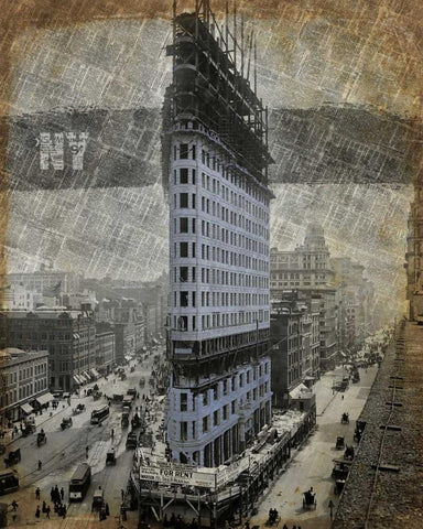 New York I White Modern Wood Framed Art Print with Double Matting by Roberts, Art