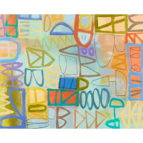 Duet Series I Black Modern Wood Framed Art Print by Richardson-Baughman, Janet