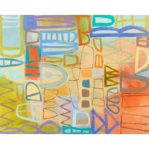 Duet Series II Black Modern Wood Framed Art Print with Double Matting by Richardson-Baughman, Janet
