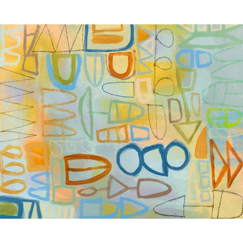 Duet Series III Black Modern Wood Framed Art Print by Richardson-Baughman, Janet