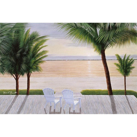 Palm Daydreaming White Modern Wood Framed Art Print by Romanello, Diane