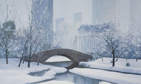 The Plaza White Modern Wood Framed Art Print with Double Matting by Romanello, Diane