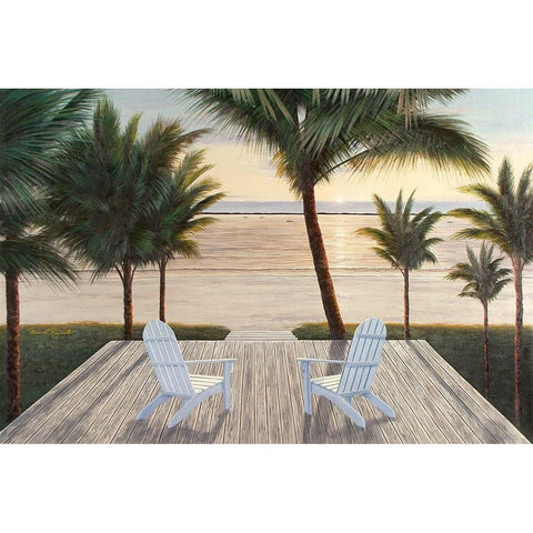 Palm Beach Retreat Black Modern Wood Framed Art Print with Double Matting by Romanello, Diane