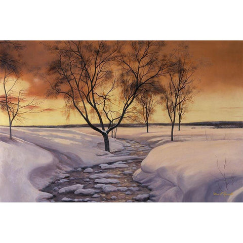 Amber Ice White Modern Wood Framed Art Print by Romanello, Diane