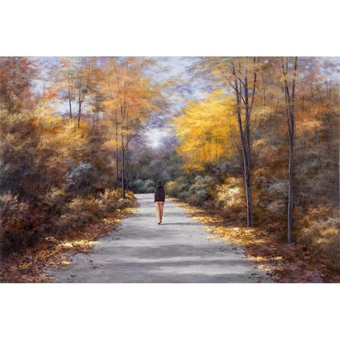 Quiet Walk White Modern Wood Framed Art Print by Romanello, Diane