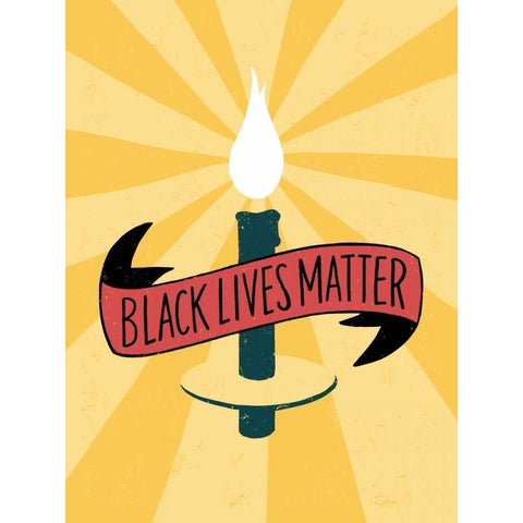 Black Lives Matter - Candle Black Modern Wood Framed Art Print with Double Matting by Rasmussen, Emily