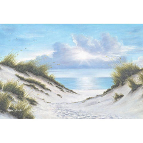 Sand and Sea Gold Ornate Wood Framed Art Print with Double Matting by Romanello, Diane