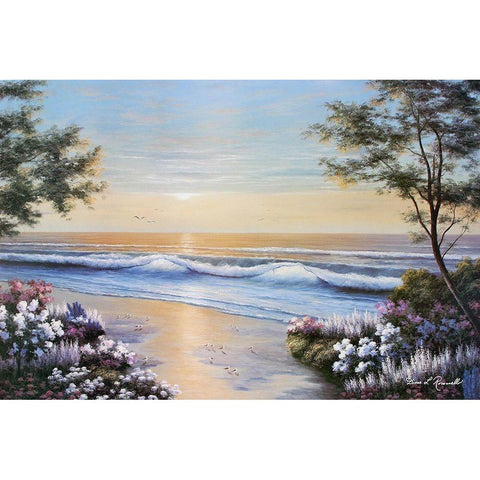 Ocean Breeze White Modern Wood Framed Art Print by Romanello, Diane