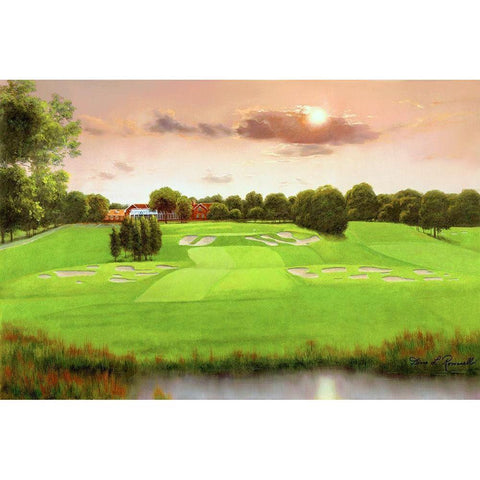 Bethpage Black 18 Black Modern Wood Framed Art Print with Double Matting by Romanello, Diane