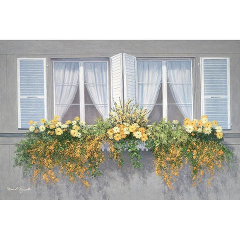 Spring Window Gold Ornate Wood Framed Art Print with Double Matting by Romanello, Diane