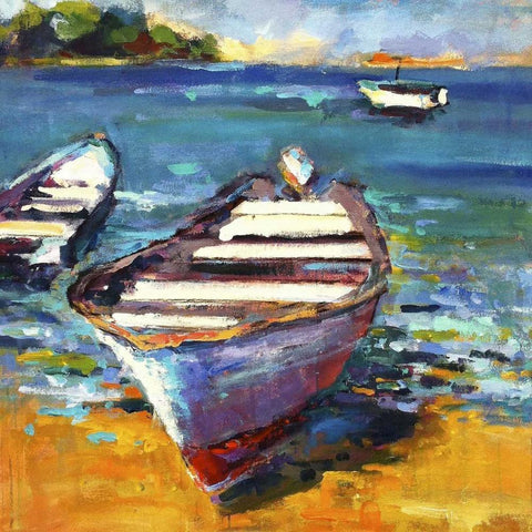 Boat Black Modern Wood Framed Art Print with Double Matting by Railsback, Page Pearson