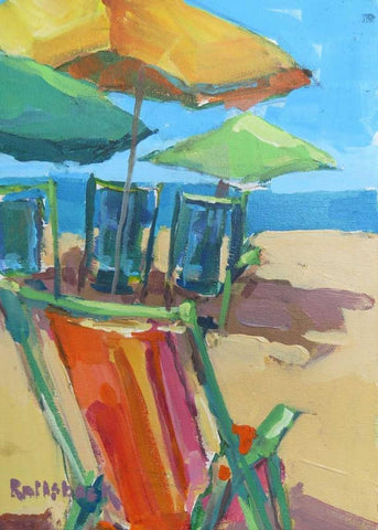Beach Days White Modern Wood Framed Art Print with Double Matting by Railsback, Page Pearson