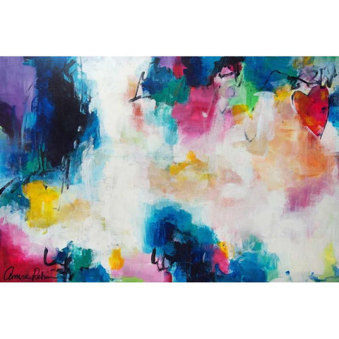 Heart of the Matter Black Modern Wood Framed Art Print with Double Matting by Rahim, Amira