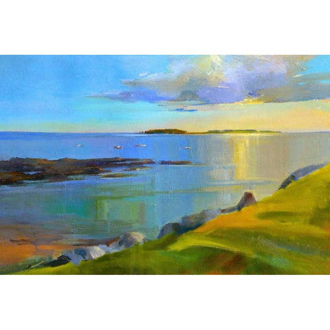 Kettle Cove Boats 2 Black Modern Wood Framed Art Print with Double Matting by Ready, Holly