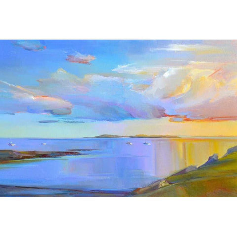 Summer Cove Black Modern Wood Framed Art Print by Ready, Holly