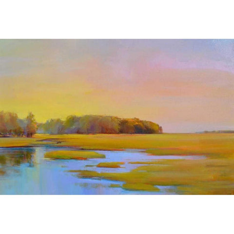 Summer Marsh 2 Black Modern Wood Framed Art Print with Double Matting by Ready, Holly