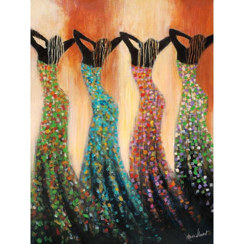 Dance of the Summer Solstice Black Modern Wood Framed Art Print with Double Matting by Stewart, Monica