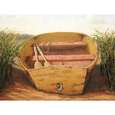 Beached Dinghy Black Modern Wood Framed Art Print by Soderlund, Karl