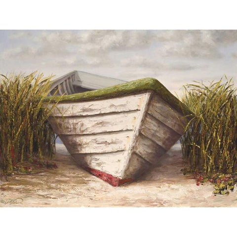 Gloucester Skiff Black Modern Wood Framed Art Print by Soderlund, Karl