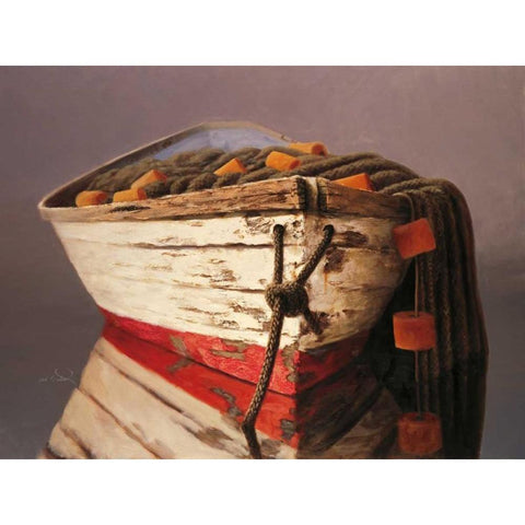 Swampscott Dory Black Modern Wood Framed Art Print by Soderlund, Karl