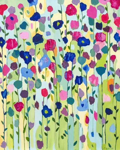 Mountain Meadow White Modern Wood Framed Art Print with Double Matting by Schmitt, Carrie