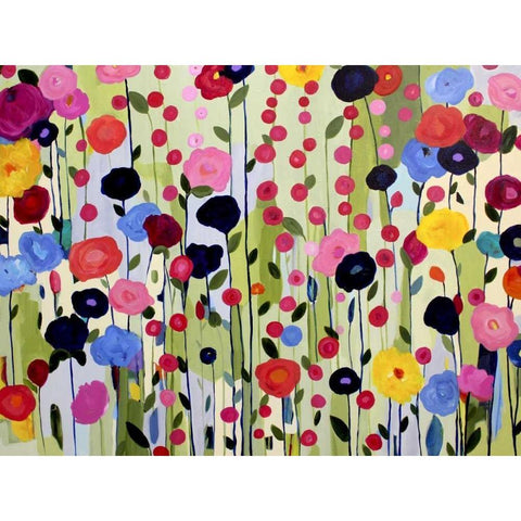 She Found a Place to Bloom Black Modern Wood Framed Art Print with Double Matting by Schmitt, Carrie