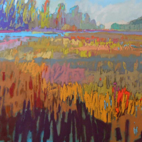 Colorfield XXII Gold Ornate Wood Framed Art Print with Double Matting by Schmidt, Jane