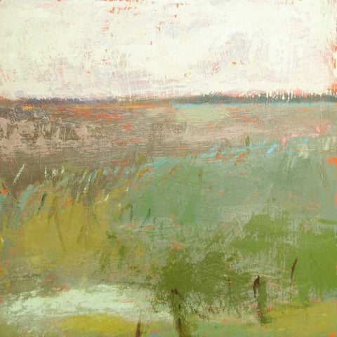 Landscape II White Modern Wood Framed Art Print with Double Matting by Schmidt, Jane