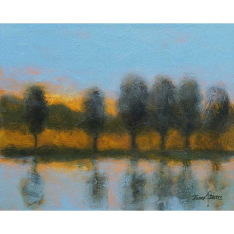 Line of Reflections Black Modern Wood Framed Art Print with Double Matting by Stotts, Thomas