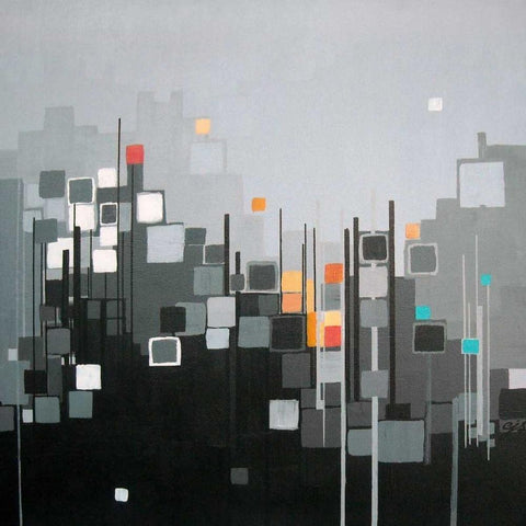 Monochrome XII Black Modern Wood Framed Art Print with Double Matting by Shannon, Carol Joy