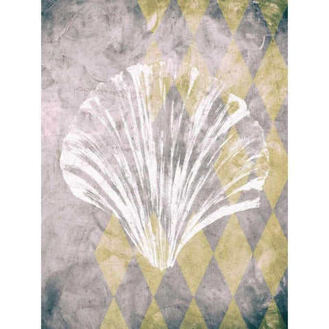 Vintage Harlequin Shell 2 White Modern Wood Framed Art Print by Soave, Alicia