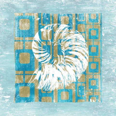 Shell Game 4 White Modern Wood Framed Art Print with Double Matting by Soave, Alicia