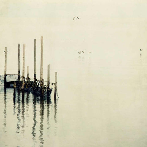 Still Waters Black Modern Wood Framed Art Print with Double Matting by Suchocki, Irene