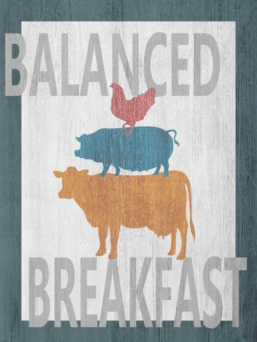 Balanced Breakfast One White Modern Wood Framed Art Print with Double Matting by Soave, Alicia