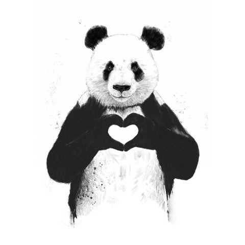 All You Need Is Love White Modern Wood Framed Art Print by Solti, Balazs