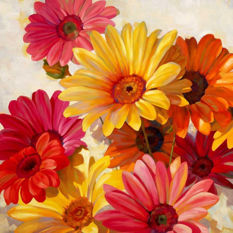 Daisies for Spring Black Modern Wood Framed Art Print by Styles, Emma