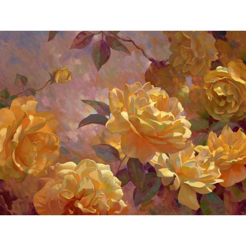 Golden Glow Black Modern Wood Framed Art Print with Double Matting by Styles, Emma