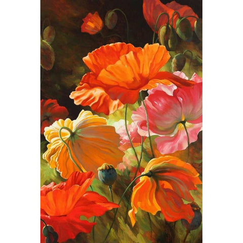 Springtime Blossoms Black Modern Wood Framed Art Print with Double Matting by Styles, Emma