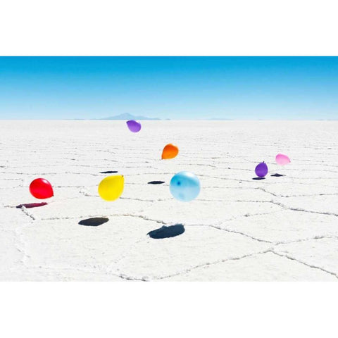 Balloons Three, Salar de Uyuni, Bolivia Gold Ornate Wood Framed Art Print with Double Matting by Silver, Richard