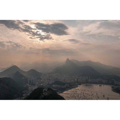 Sugar Loaf, Rio de Janeiro, Brazil Gold Ornate Wood Framed Art Print with Double Matting by Silver, Richard
