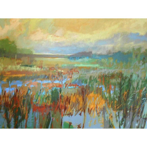 Marsh in May Gold Ornate Wood Framed Art Print with Double Matting by Schmidt, Jane