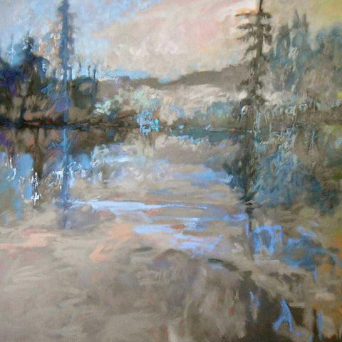 River Black Modern Wood Framed Art Print by Schmidt, Jane