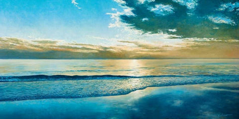 Amelia Island Dawn White Modern Wood Framed Art Print with Double Matting by Sullivan, Kent