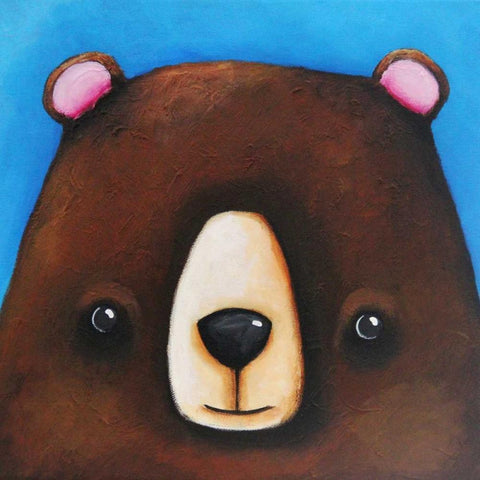 The Black Bear White Modern Wood Framed Art Print by Stewart, Lucia
