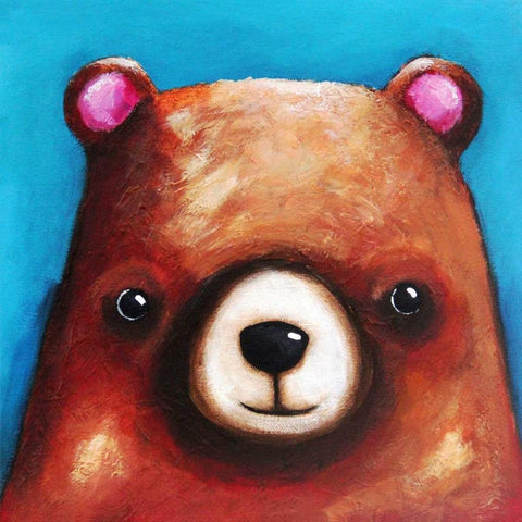 The Brown Bear Black Modern Wood Framed Art Print by Stewart, Lucia