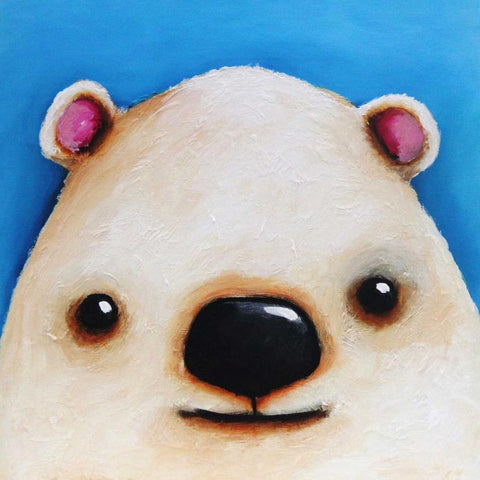 The Polar Bear White Modern Wood Framed Art Print by Stewart, Lucia