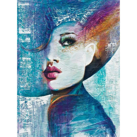 Angie Black Modern Wood Framed Art Print with Double Matting by Staples, Colin John